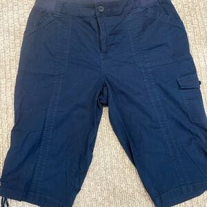 CJ Banks Dark Blue Capris Pants with Tie